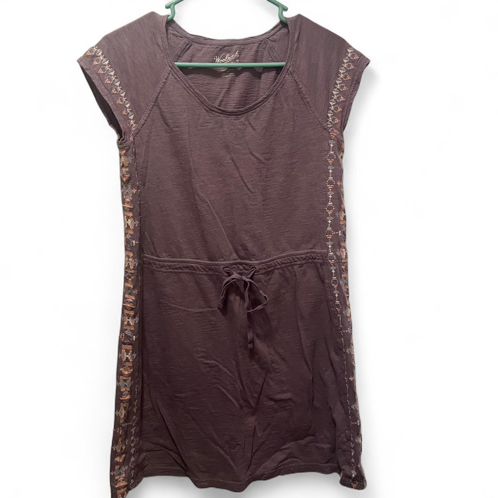 WOOLRICH EMBROIDERED DRAW STRING MINI DRESS